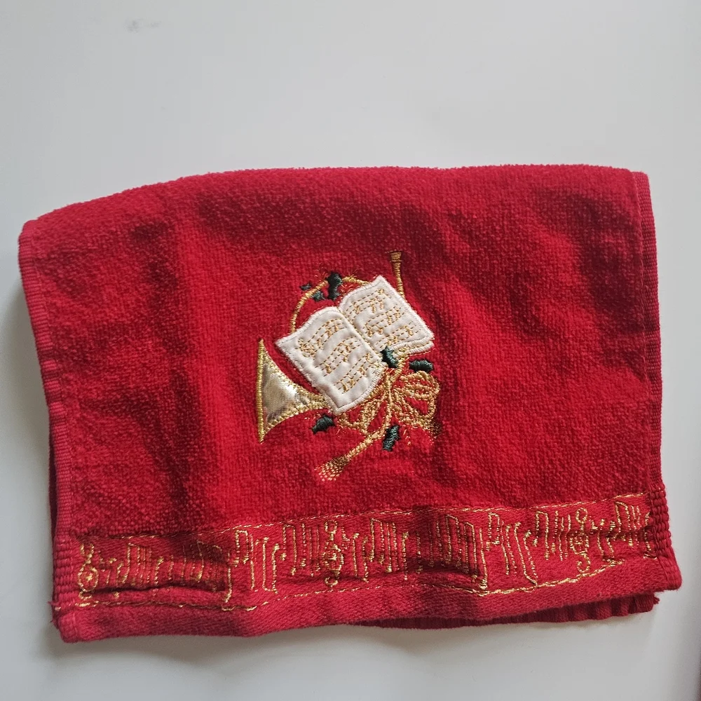 Holiday Christmas Bells Hand Towels 10x15